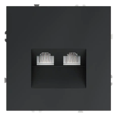 Изображение Розетка компьютерная двойная RJ45 кат.6 Voltum S70, графит (механизм + накладка)